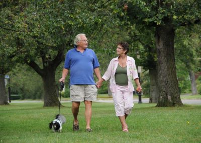 senior couple on a walk outside